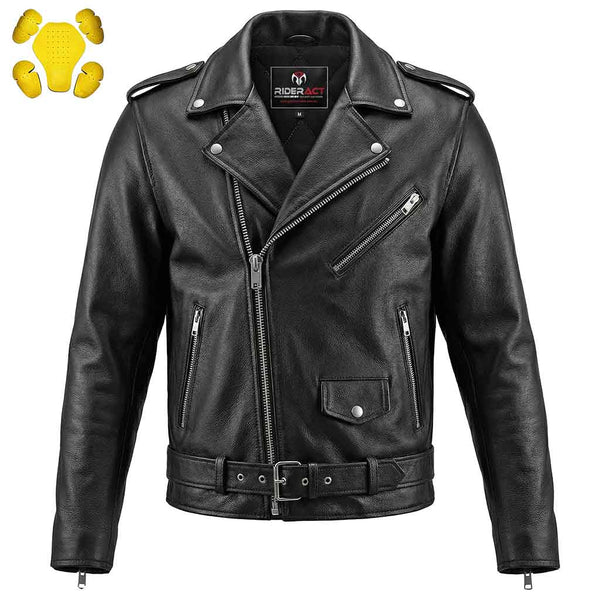 Men's Leather Biker Jacket
